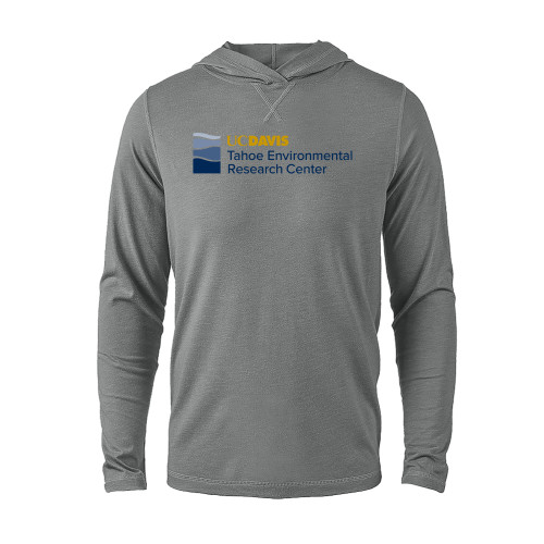  Grey Heather Long Sleeve Hooded Tee - UD Davis TERC Horizontal