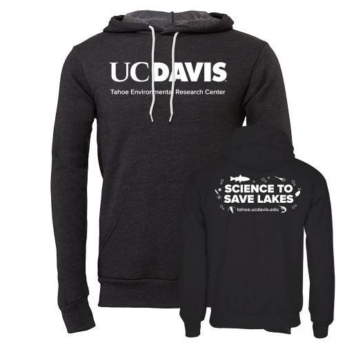  Bella + Canvas Dark Grey Heather Fleece Hood - UD Davis Tahoe Environmental Research Center
