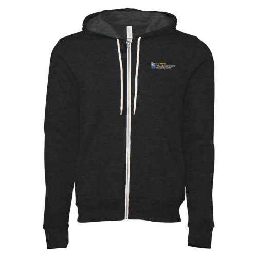  Bella + Canvas Dark Grey Heather Full Zip Hood - UD Davis TERC Horizontal