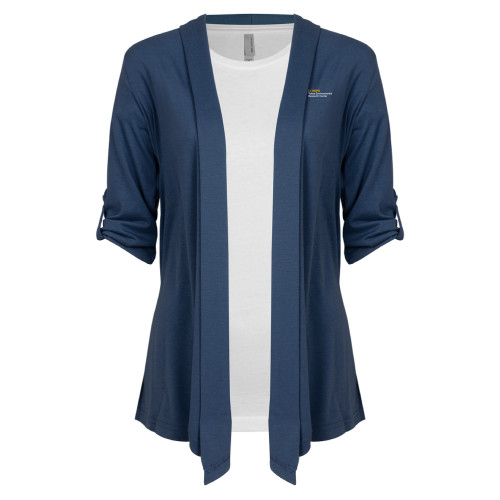  Womens Navy Drape Front Cardigan Sweater  - UD Davis TERC Horizontal