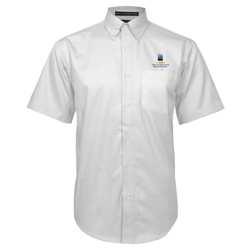  White Twill Button Down Short Sleeve - UD Davis TERC Vertical
