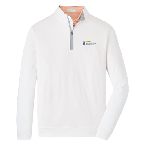  Peter Millar White Perth Performance 1/4 Zip - UD Davis TERC Horizontal