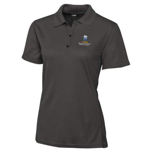  C&B Womens Dark Grey Clique Ice Pique Polo - UD Davis TERC Vertical