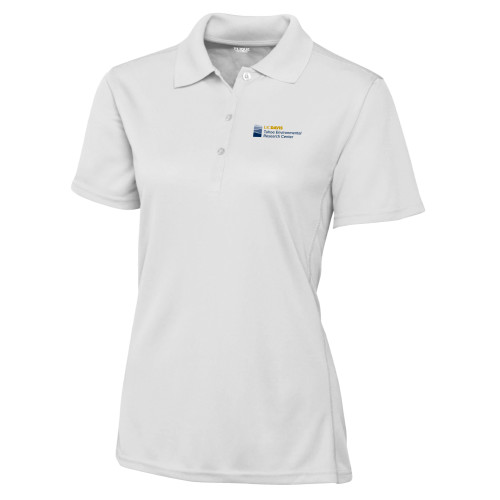  C&B Womens White Clique Ice Pique Polo - UD Davis TERC Horizontal