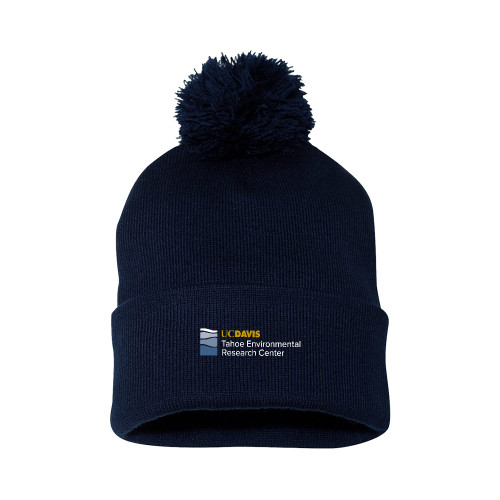  Sportsman Navy Pom Pom Cuffed Beanie - UD Davis TERC Horizontal
