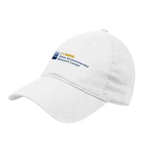  White Unstructured Adjustable Low Profile Hat - UD Davis TERC Horizontal