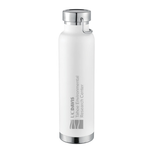  Thor Copper Vacuum Insulated White Bottle 22oz - UD Davis TERC HorizontalEngraved