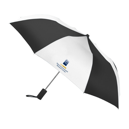  42 Inch Slim Stick Black/White Umbrella - UD Davis TERC Vertical