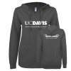 Thumbnail image for  ENZA Womens Dark Heather V Notch Raw Edge Fleece Hoodie
