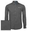 Thumbnail image for  Dark Charcoal Poplin Crosshatch Long Sleeve Button Down