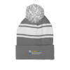Thumbnail image for  Grey/White Two Tone Knit Pom Beanie w/Cuff