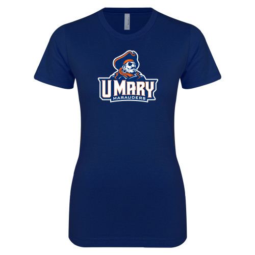  Next Level Womens Navy Boyfriend Tee - Primary Athletics Mark