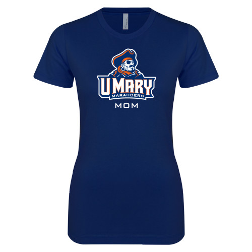  Next Level Womens Navy Boyfriend Tee - Mom