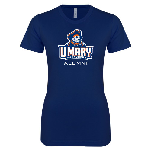  Next Level Womens Navy Boyfriend Tee - Alumni