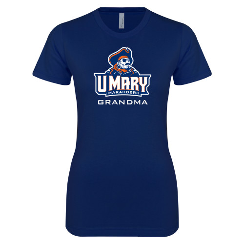  Next Level Womens Navy Boyfriend Tee - Grandma