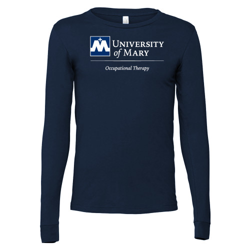  Bella + Canvas Navy Jersey Cotton Long Sleeve T Shirt - Occupational Therapy Stacked - University of Mary