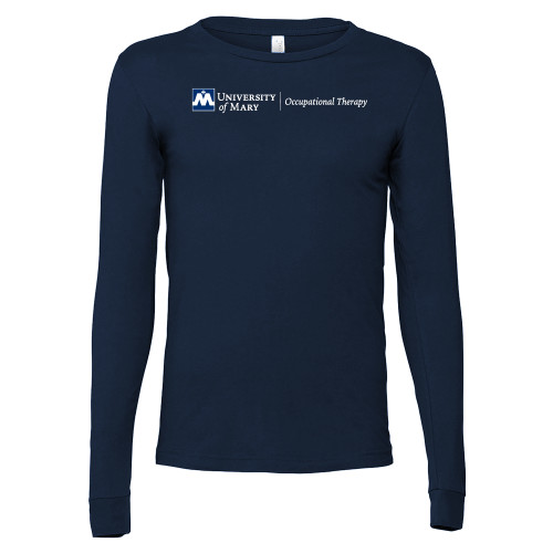  Bella + Canvas Navy Jersey Cotton Long Sleeve T Shirt - Occupational Therapy Horizontal - University of Mary