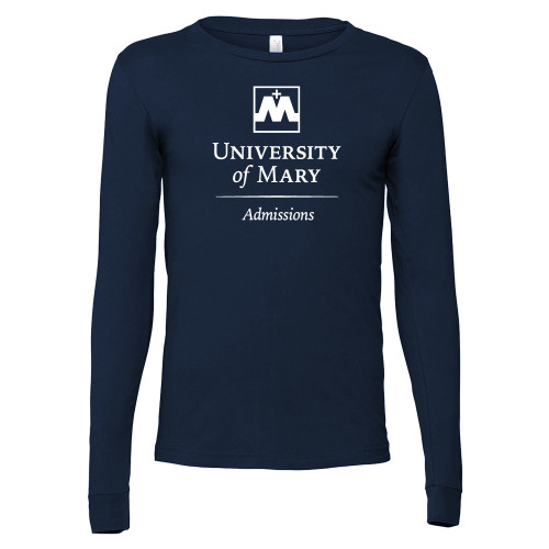  Bella + Canvas Navy Jersey Cotton Long Sleeve T Shirt - Admissions