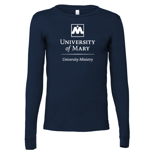  Bella + Canvas Navy Jersey Cotton Long Sleeve T Shirt - University Ministry