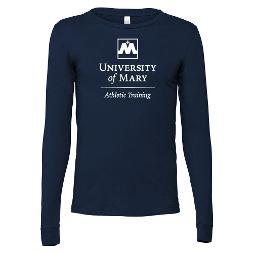  Bella + Canvas Navy Jersey Cotton Long Sleeve T Shirt - University of Mary Athletic Training