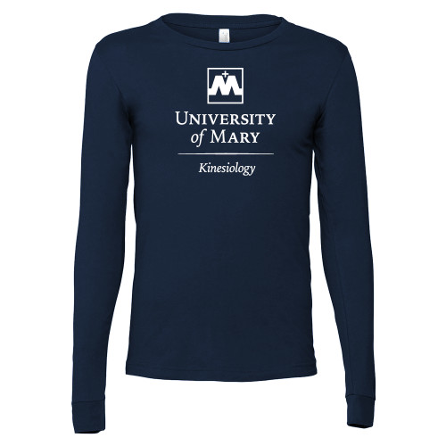  Bella + Canvas Navy Jersey Cotton Long Sleeve T Shirt - University of Mary Kinesiology