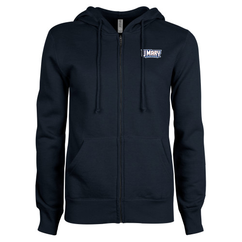  ENZA Womens Navy Fleece Full Zip Hoodie - U Mary Marauders