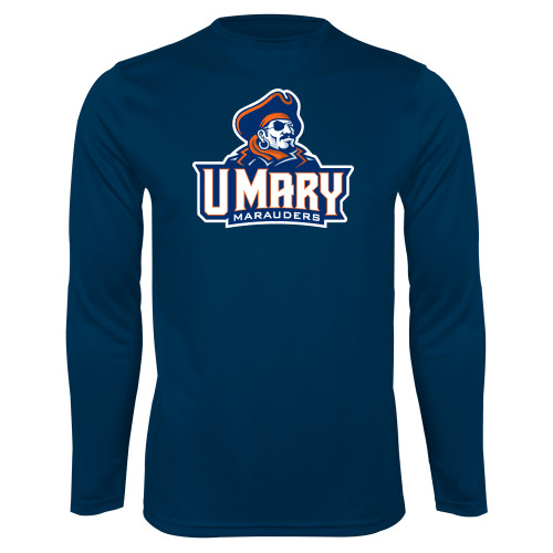  Navy Performance Long Sleeve Shirt - Primary Athletics Mark