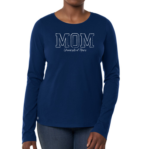  Fall Rush Ladies Navy Long Sleeve Tee - University of Mary Mom