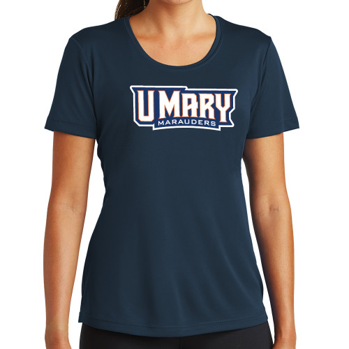  Womens Navy Performance Tee - U Mary Marauders