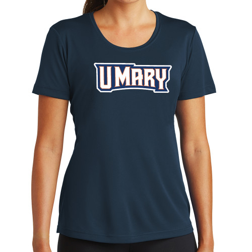  Womens Navy Performance Tee - U Mary