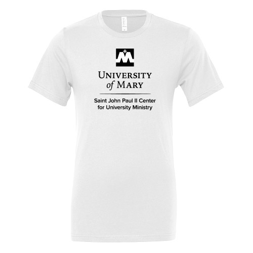  Bella + Canvas White Jersey Cotton T Shirt - Saint John Paul II Center for Univeristy Ministry
