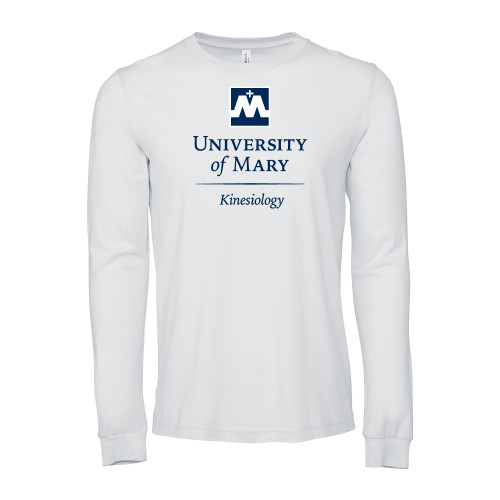  Bella + Canvas White Jersey Cotton Long Sleeve T Shirt - University of Mary Kinesiology
