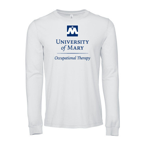  Bella + Canvas White Jersey Cotton Long Sleeve T Shirt - Occupational Therapy Vertical - University of Mary