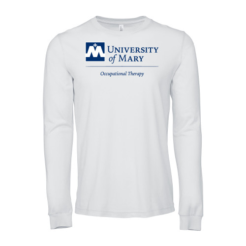 Bella + Canvas White Jersey Cotton Long Sleeve T Shirt - Occupational Therapy Stacked - University of Mary