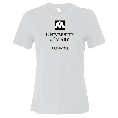  Bella + Canvas Womens White Relaxed Cotton T Shirt - Engineering