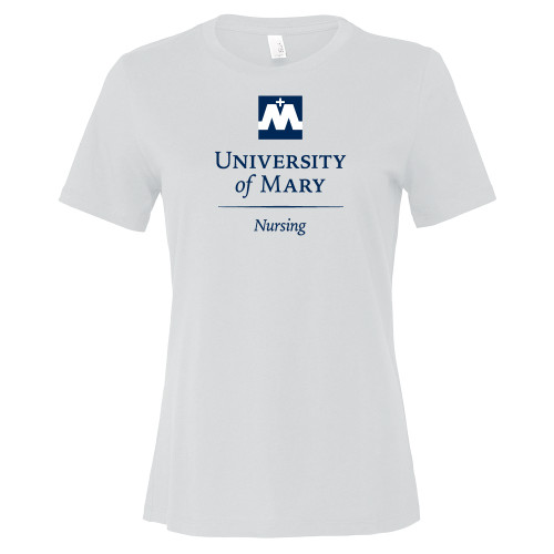  Bella + Canvas Womens White Relaxed Cotton T Shirt - Nursing