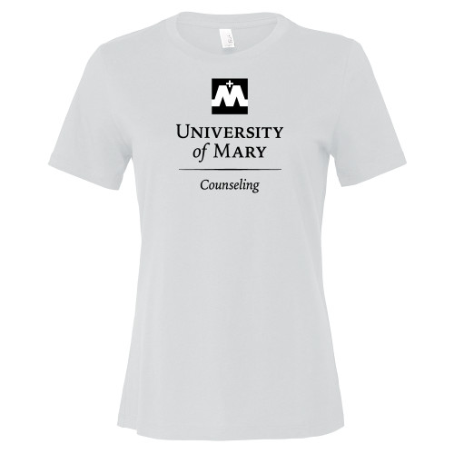  Bella + Canvas Womens White Relaxed Cotton T Shirt - University of Mary - Counseling