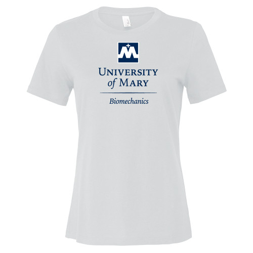  Bella + Canvas Womens White Relaxed Cotton T Shirt - University of Mary Biomechanics