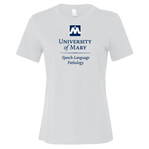  Bella + Canvas Womens White Relaxed Cotton T Shirt - University of Mary Speech Language Pathology