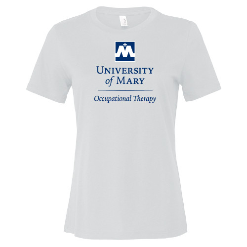  Bella + Canvas Womens White Relaxed Cotton T Shirt - Occupational Therapy Vertical - University of Mary
