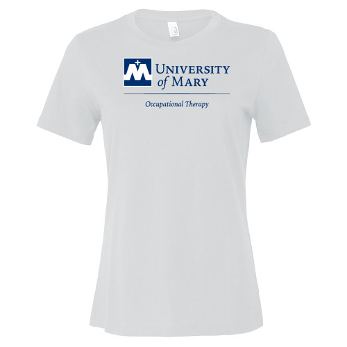  Bella + Canvas Womens White Relaxed Cotton T Shirt - Occupational Therapy Stacked - University of Mary