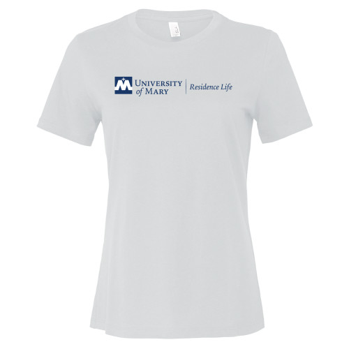  Bella + Canvas Womens White Relaxed Cotton T Shirt - UMR Residence Life