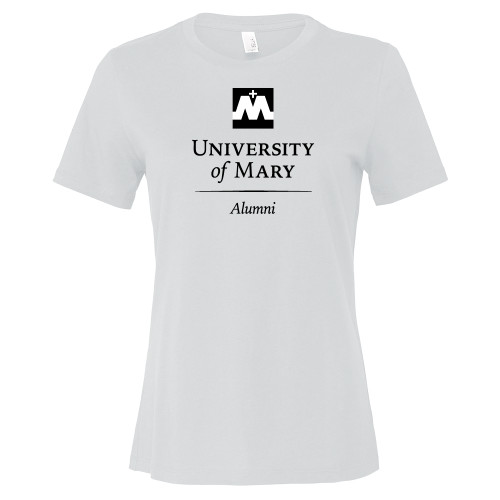  Bella + Canvas Womens White Relaxed Cotton T Shirt - Alumni