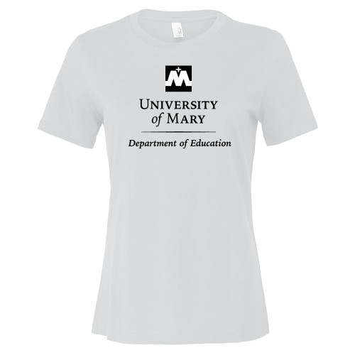  Bella + Canvas Womens White Relaxed Cotton T Shirt - Department of Education