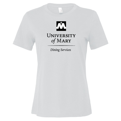  Bella + Canvas Womens White Relaxed Cotton T Shirt - Dining Services