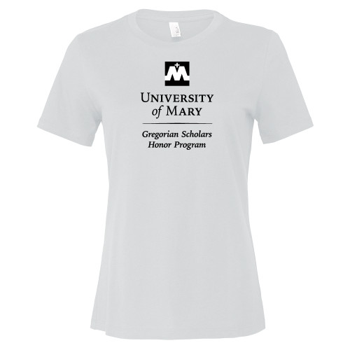  Bella + Canvas Womens White Relaxed Cotton T Shirt - Gregorian Scholars Honor Program