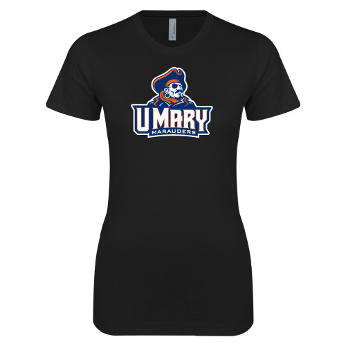  Next Level Womens Black Boyfriend Tee - Primary Athletics Mark
