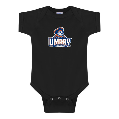  Black Infant Onesie - Primary Athletics Mark