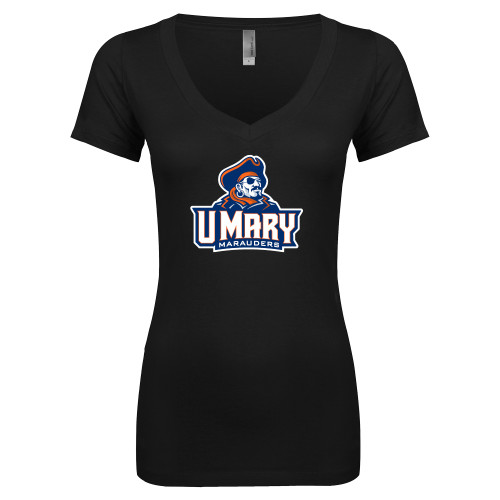  Next Level Womens Black Ideal V Tee - Primary Athletics Mark