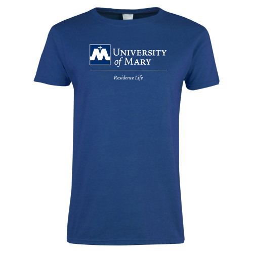  Womens Royal Short Sleeve Tee - UMR Residence Life Vertical Stacked